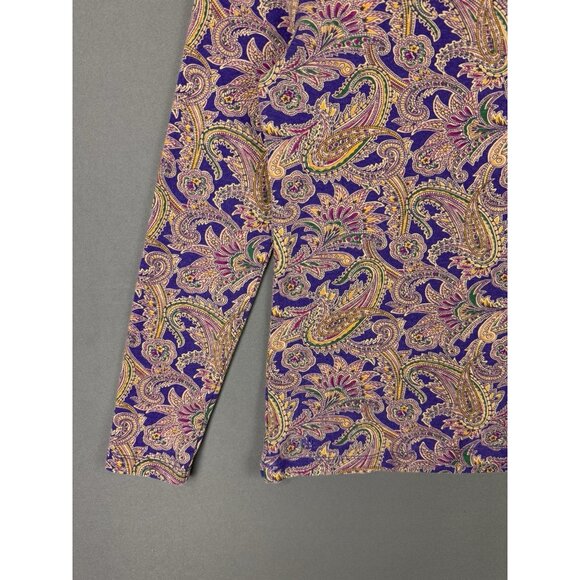 Vintage Y2K Lauren Ralph Lauren Womens Long Sleeve Art Paisley Pattern Art Rare - Picture 4 of 8